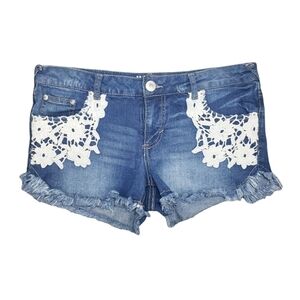 MOSSIMO Supply Co. Stretch Denim Lace Shorts Size 11
